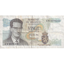 Banknote, Belgium, 20 Francs, 1964-1966, 1964-06-15, KM:138, VF(30-35)