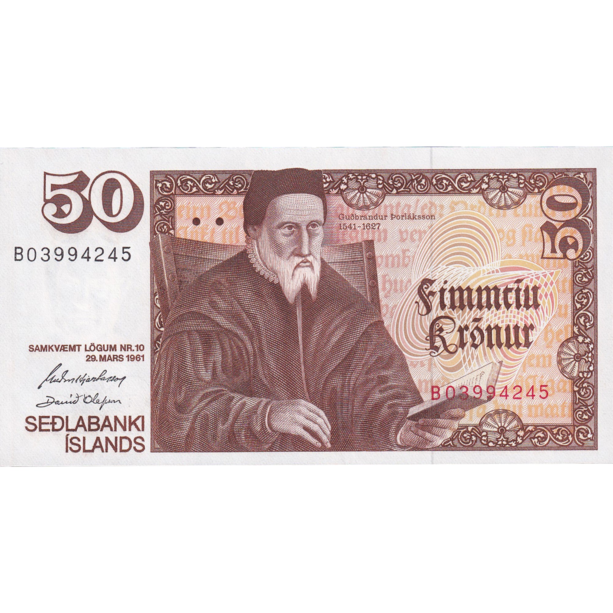 Banknote, Iceland, 50 Kronur, 1961, 1961-03-29, KM:49a, UNC(65-70)