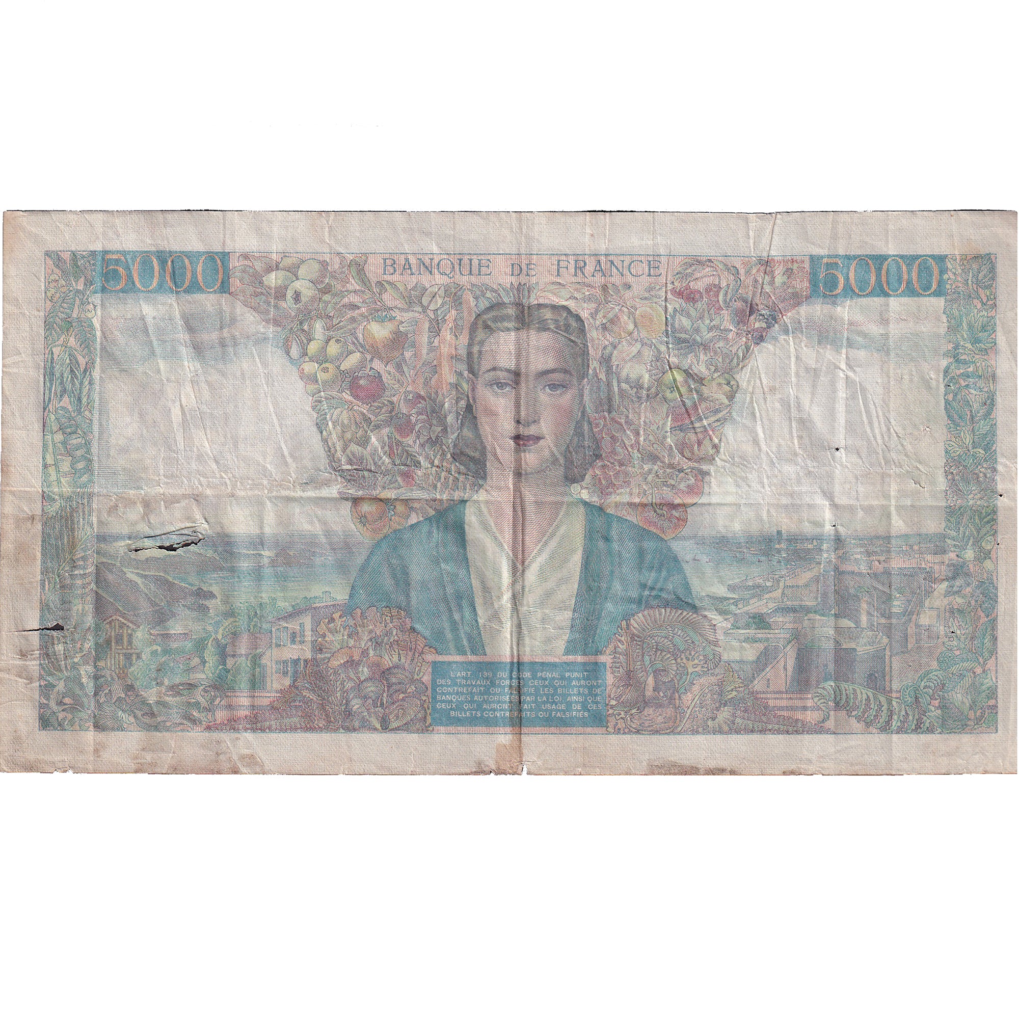 Francia, 5000 Francs, Empire Français, 1945, K.485 055, MB, Fayette:47.21