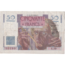 França, 50 Francs, Le Verrier, 1946, 331199 E.39, EF(40-45), Fayette:20.06