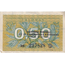 Nota, Lituânia, 0.50 Talonas, 1991, KM:31b, AU(55-58)