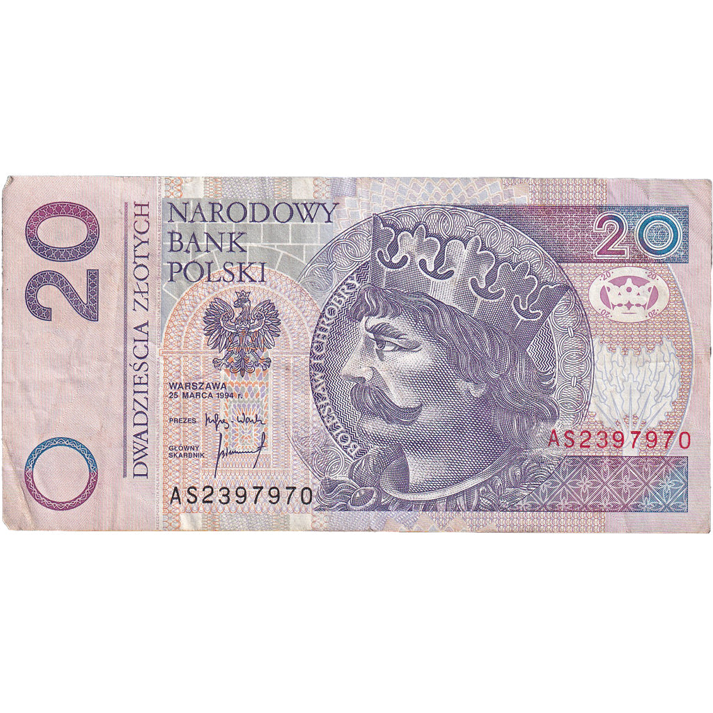 Banknote, Poland, 20 Zlotych, 1994, 1994-03-25, KM:174a, EF(40-45)
