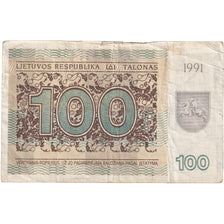 Banknote, Lithuania, 100 (Talonas), 1991, 1991, KM:38b, VF(30-35)