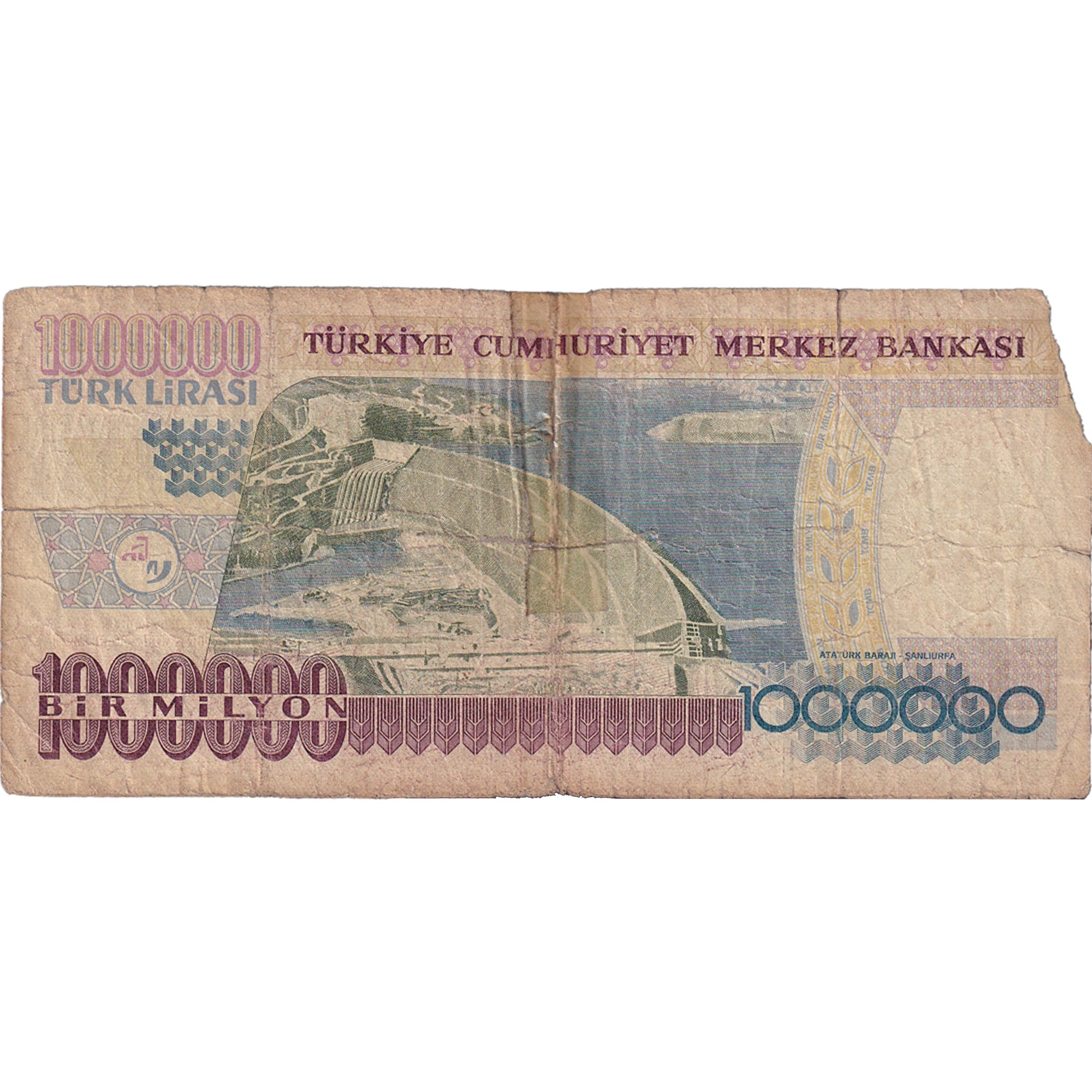 Biljet, Turkije, 1,000,000 Lira, L.1970, KM:213, AB+