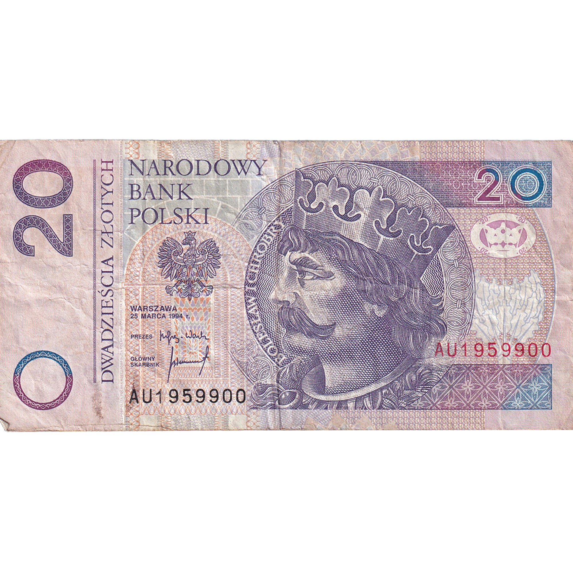 Banknote, Poland, 20 Zlotych, 1994, 1994-03-25, KM:174r, VF(30-35)