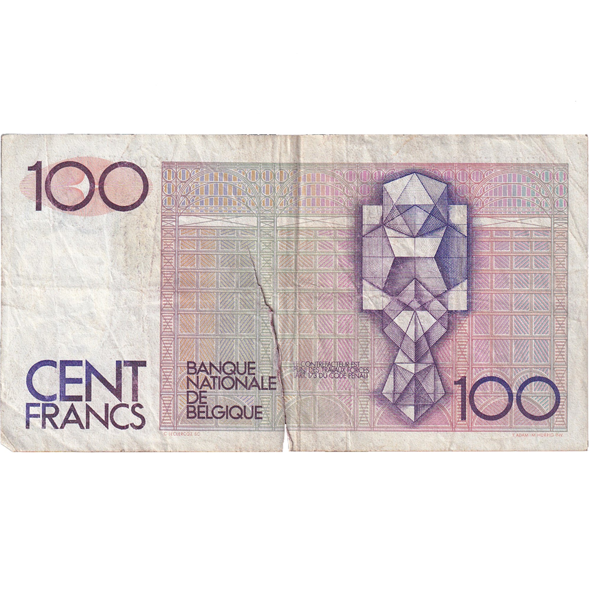 Belgium, 100 Francs, Undated (1982-94), KM:142a, G(4-6)