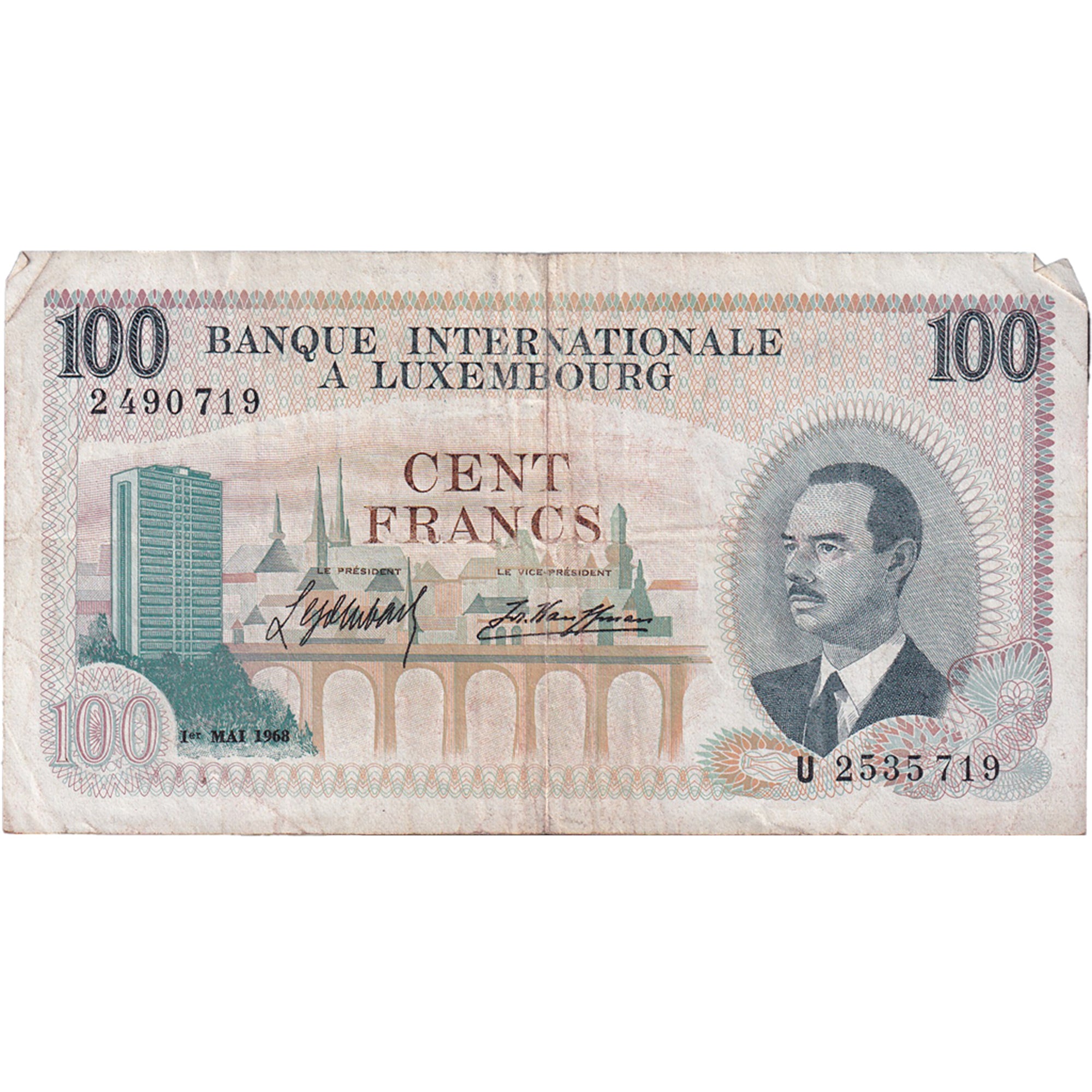 Banknote, Luxembourg, 100 Francs, 1968, 1968-05-01, KM:14A, EF(40-45)