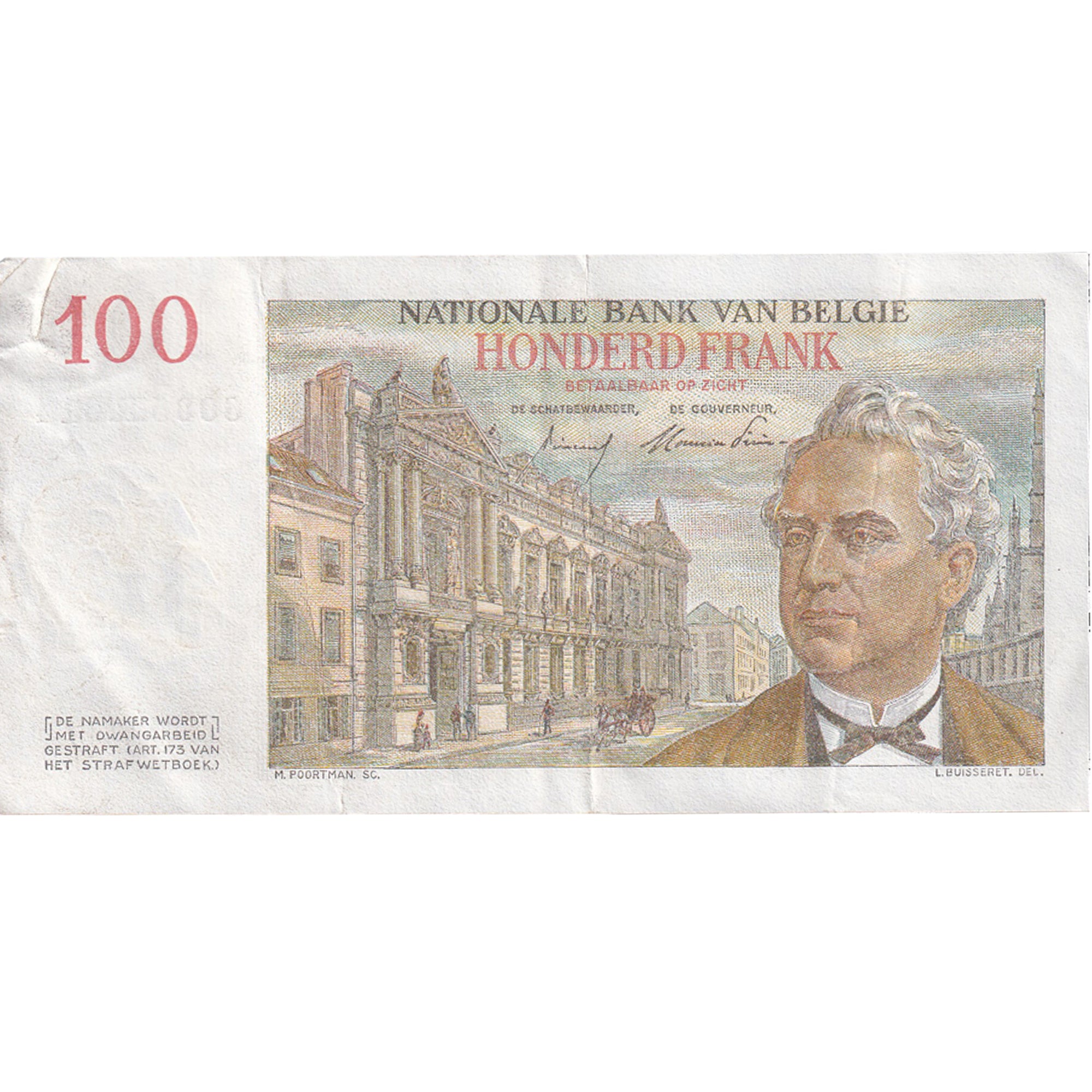 Banknote, Belgium, 100 Francs, 1954, 1954-06-29, KM:129b, EF(40-45)