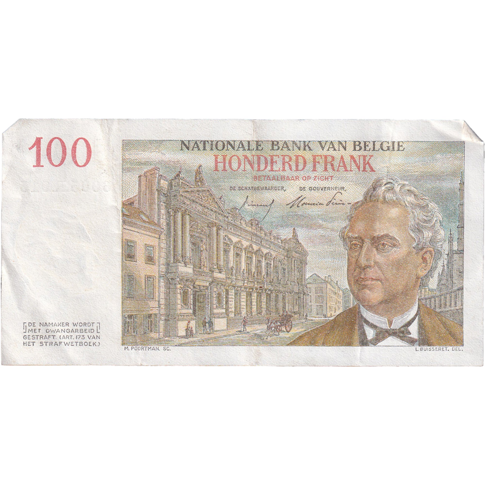 Banknote, Belgium, 100 Francs, 1954, 1954-06-29, KM:129b, EF(40-45)