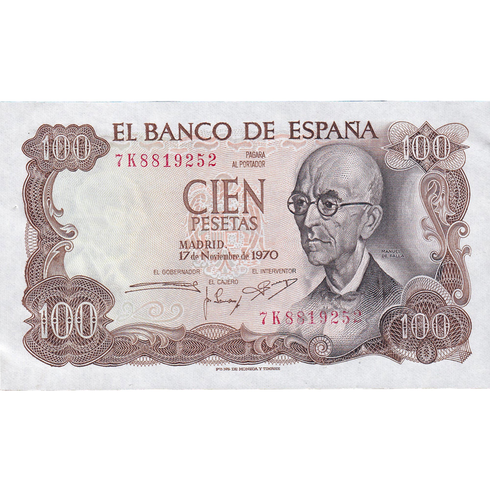 Banknot, Hiszpania, 100 Pesetas, 1970-11-17, KM:152a, UNC(65-70)