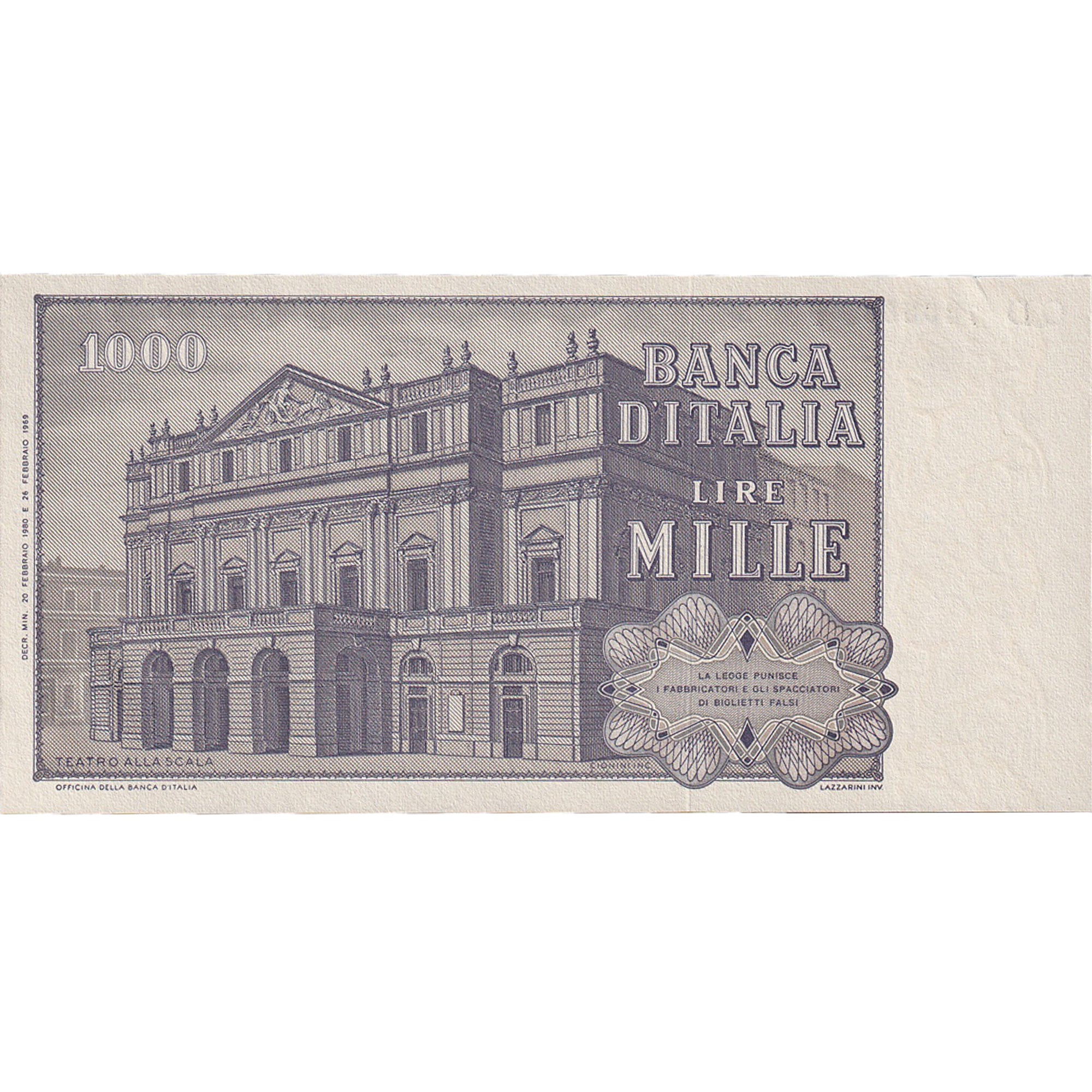 Banknot, Włochy, 1000 Lire, 1969, 1969, KM:101a, UNC(65-70)