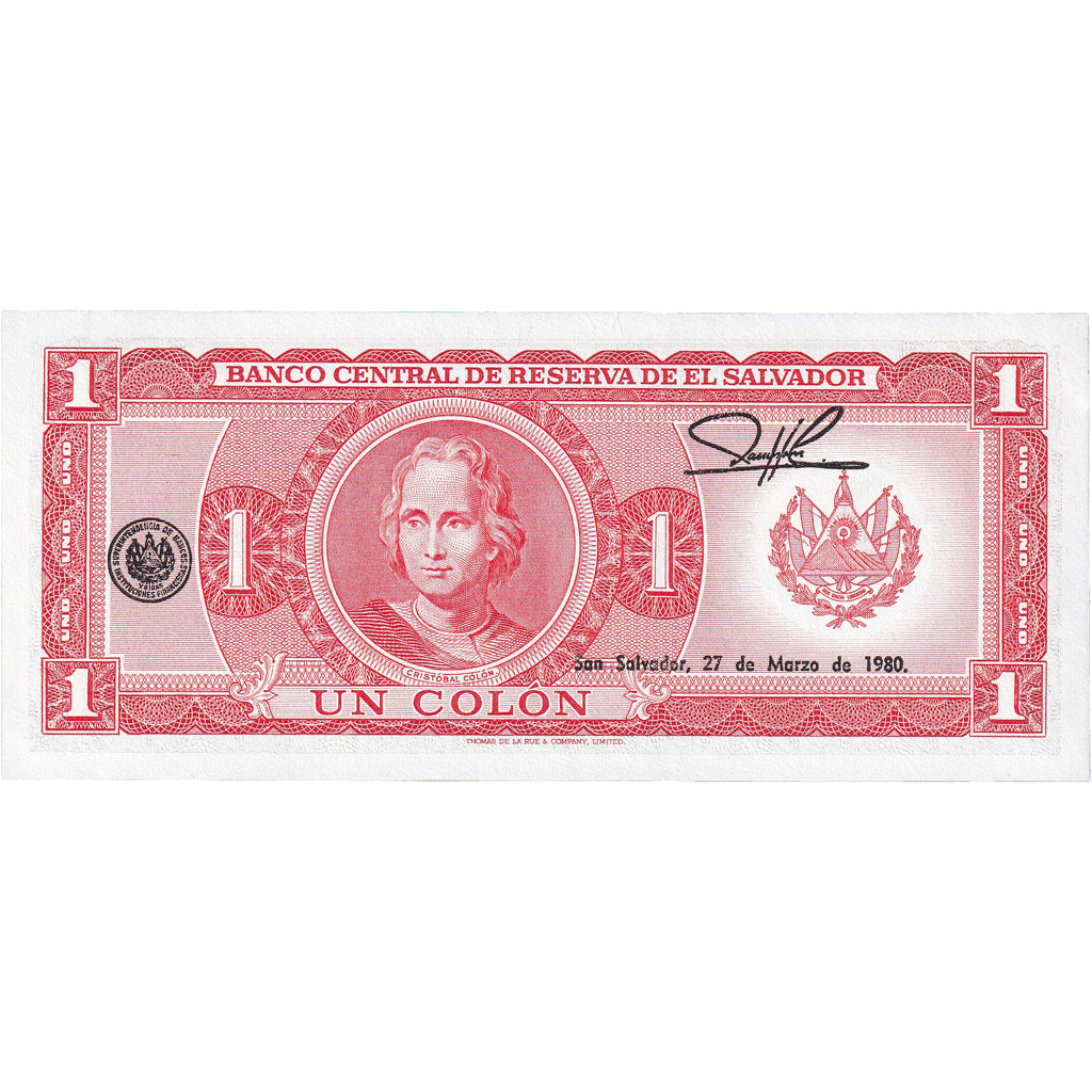 Banknote, El Salvador, 1 Colon, 1977, UNC(63)