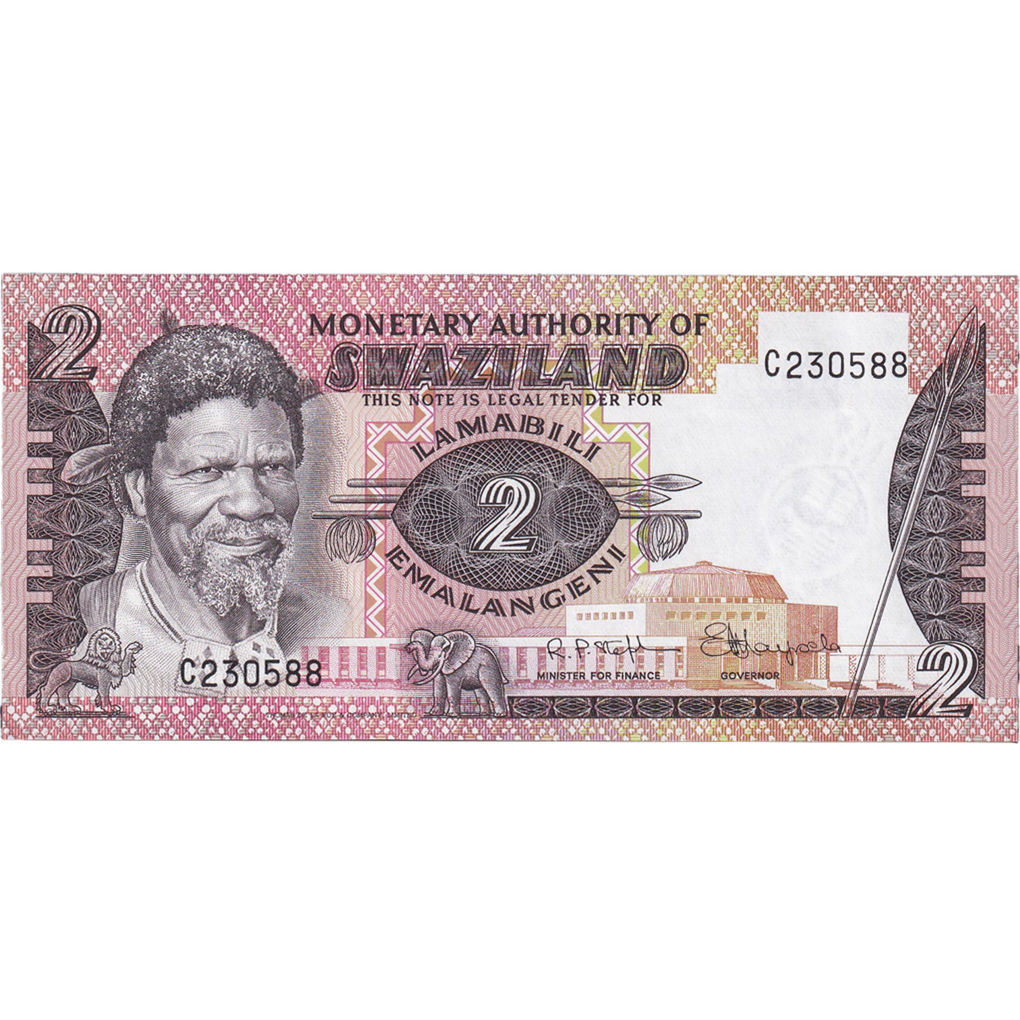 Billet, Eswatini, 2 Emalangeni, Undated (1974), Undated (1974), KM:2a, NEUF