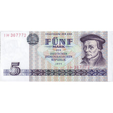 Geldschein, Deutsche Demokratische Republik, 5 Mark, 1975, Undated, KM:27A, UNZ
