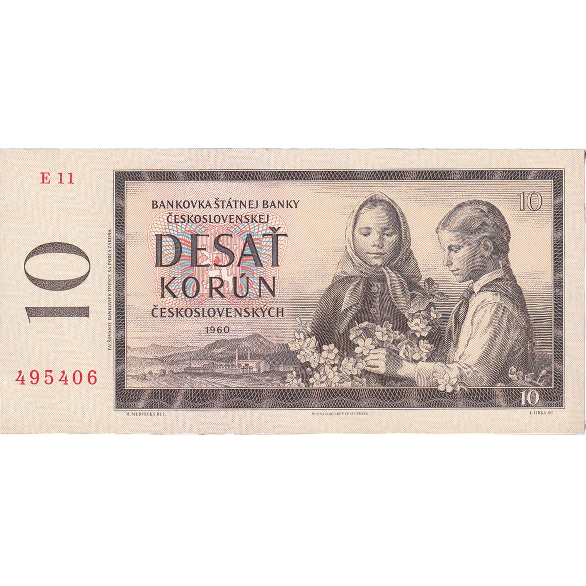 Banknote, Czechoslovakia, 10 Korun, 1960, KM:88a, UNC(65-70)