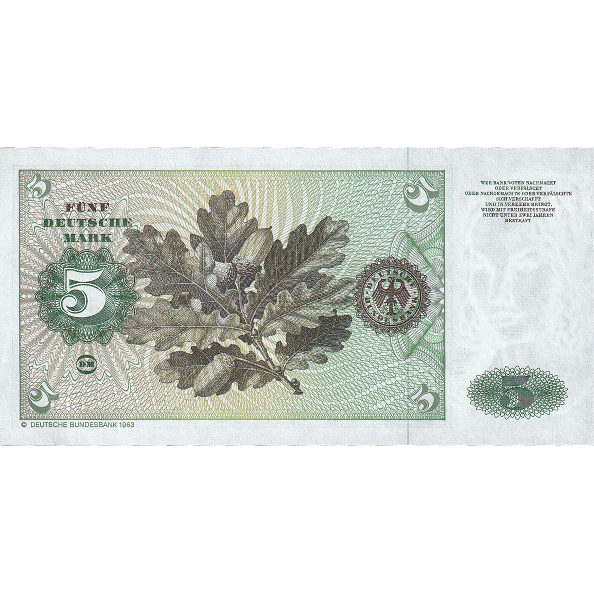 Banknote, GERMANY - FEDERAL REPUBLIC, 5 Deutsche Mark, 1970, 1970-01-02