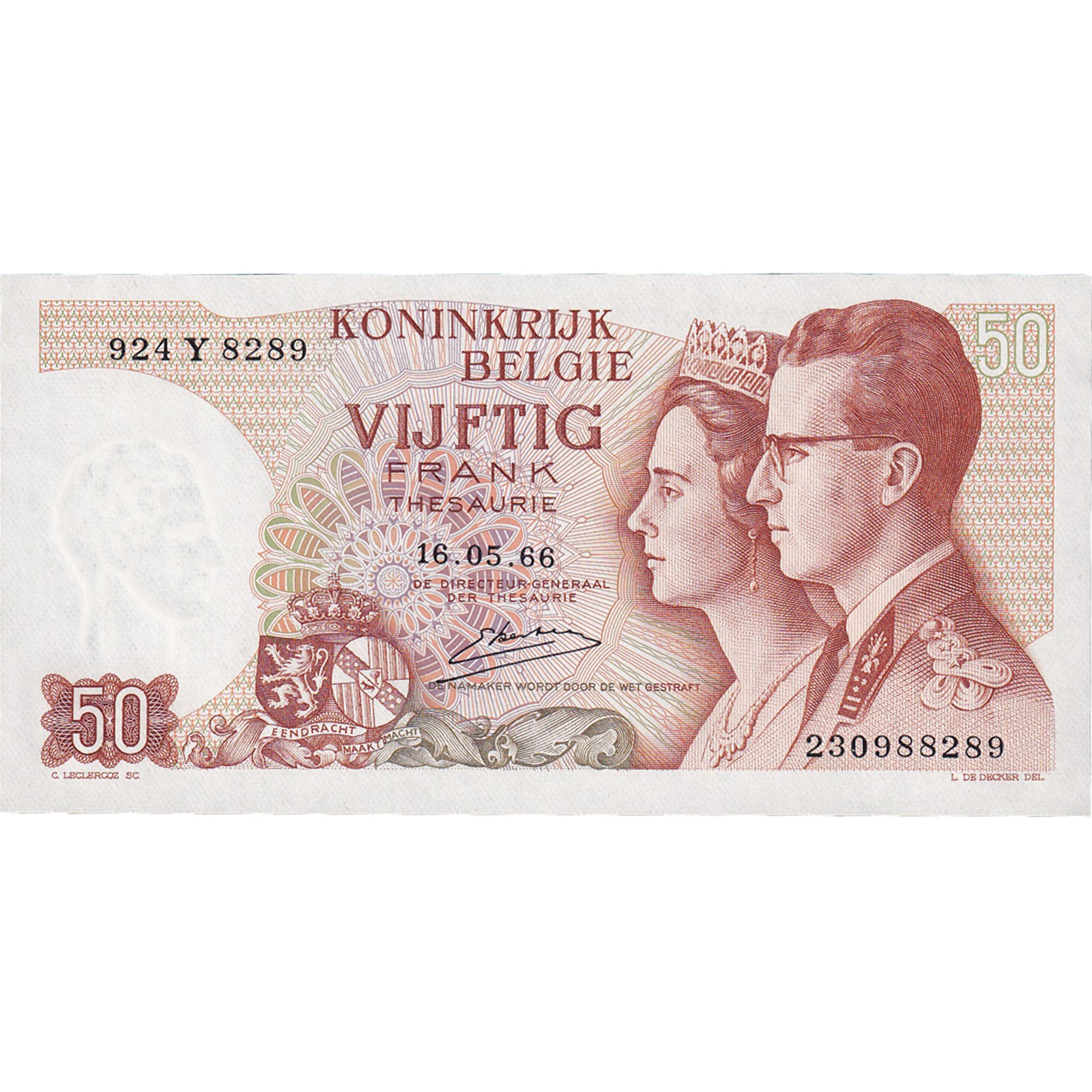 Banknote, Belgium, 50 Francs, 1966, 1966-05-16, KM:139, UNC(65-70)