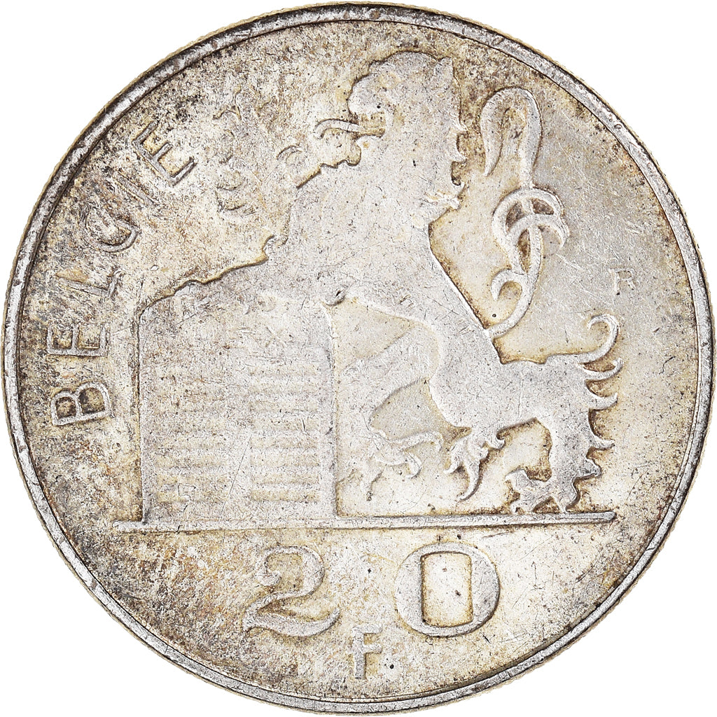Coin, Belgium, 20 Francs, 20 Frank, 1951, EF(40-45), Silver, KM:141.1