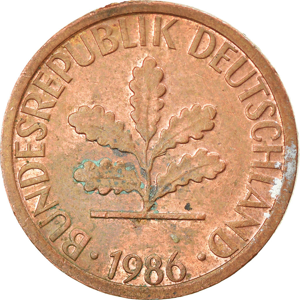 Moneta, GERMANIA - REPUBBLICA FEDERALE, Pfennig, 1986, Munich, BB, Acciaio