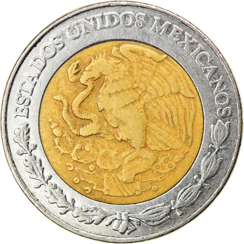 Moeda, México, 5 Pesos, 2005, Mexico City, EF(40-45), Bimetálico, KM:605
