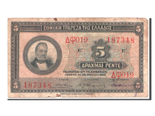 Greece, 5 Drachmai, 1923, KM #73a, 1923-04-28, VF(20-25), 187348