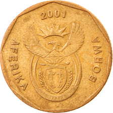 Moeda, África do Sul, 20 Cents, 2001, Pretoria, EF(40-45), Aço Cromado a