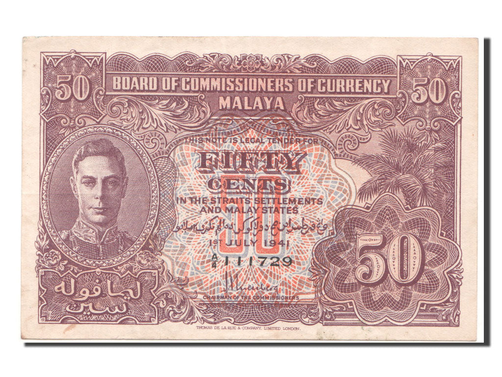 Malaya, 50 Cents, 1941, KM #10a, 1941-07-01, EF(40-45), A4.111729