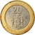 Moneda, Jamaica, Elizabeth II, 20 Dollars, 2001, MBC, Bimetálico, KM:182