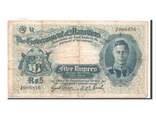Mauritius, 5 Rupees, KM #22, VF(30-35), J.086876