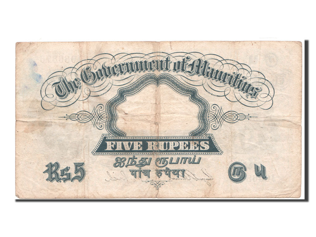 Mauritius, 5 Rupees, KM #22, VF(30-35), J.086876