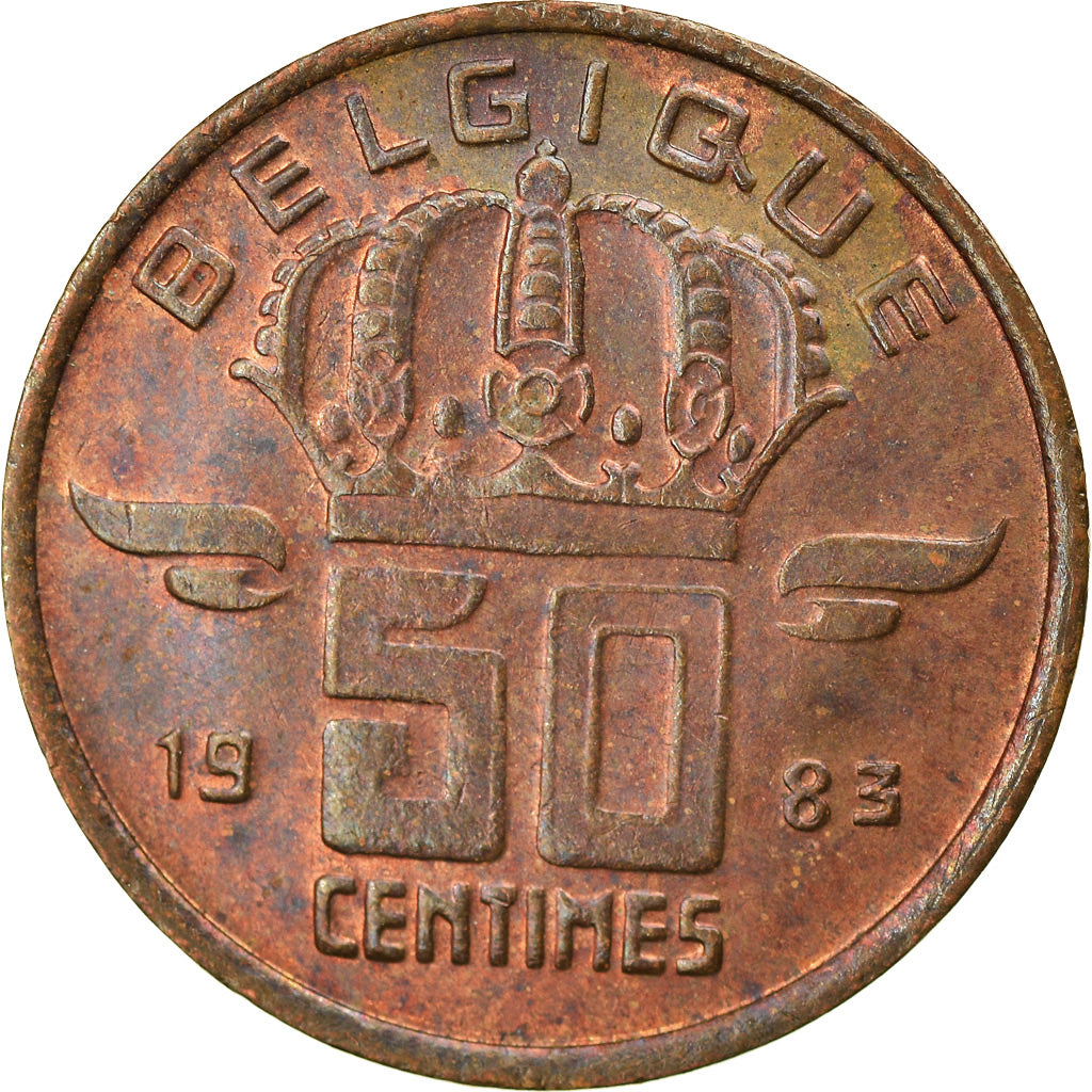 Moneta, Belgio, Baudouin I, 50 Centimes, 1983, BB, Bronzo, KM:148.1