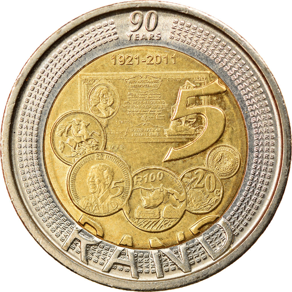 Monnaie, Afrique du Sud, 5 Rand, 2011, SUP, Bi-Metallic, KM:506
