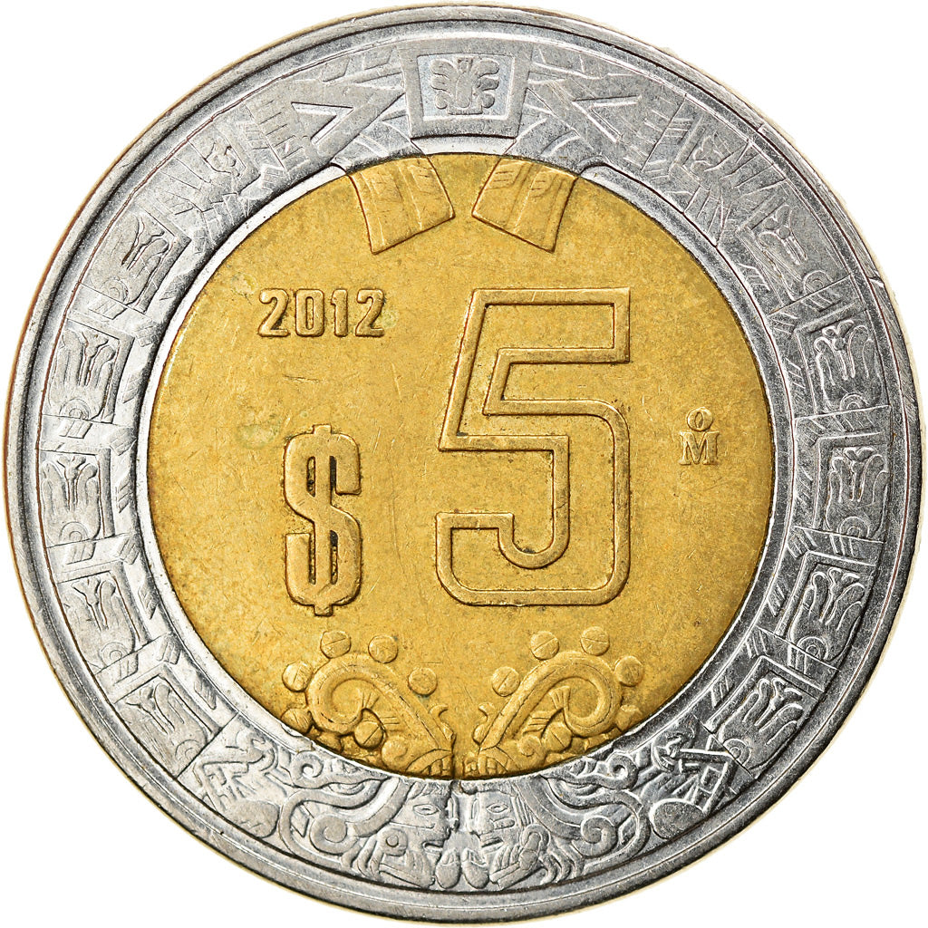 Moneta, Messico, 5 Pesos, 2012, Mexico City, BB, Bi-metallico, KM:605