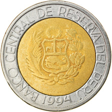 Moneta, Perù, 2 Nuevos Soles, 1994, Lima, MB+, Bi-metallico, KM:313