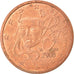 Frankrijk, 2 Euro Cent, 2006, ZF, Copper Plated Steel, KM:1283