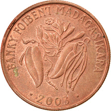 Coin, Madagascar, 2 Ariary, 2003, Royal Canadian Mint, EF(40-45), Copper Plated
