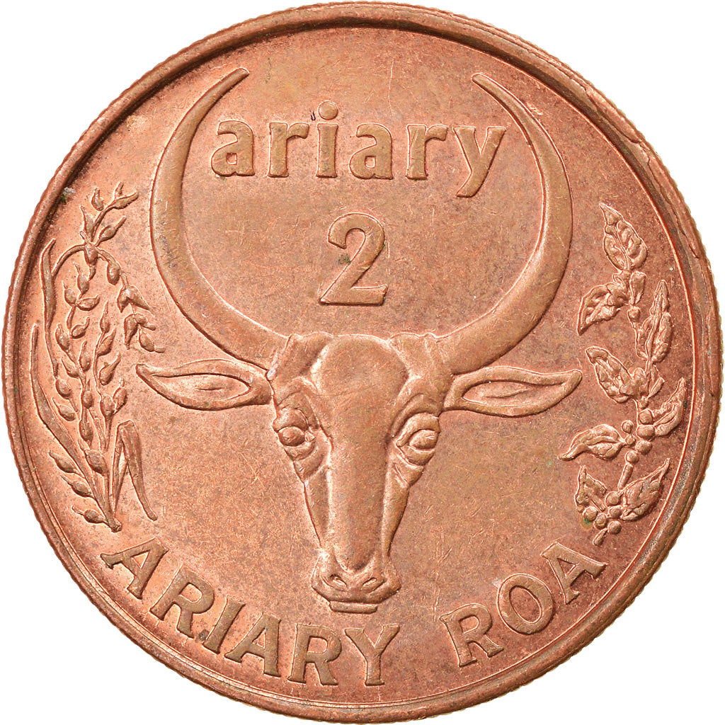 Coin, Madagascar, 2 Ariary, 2003, Royal Canadian Mint, EF(40-45), Copper Plated