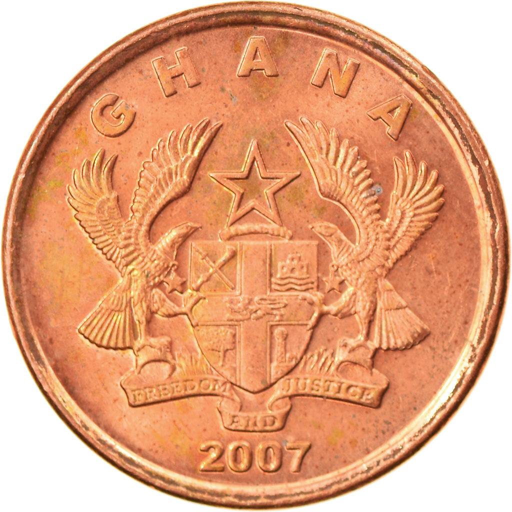Münze, Ghana, Pesewa, 2007, VZ, Copper Plated Steel, KM:37