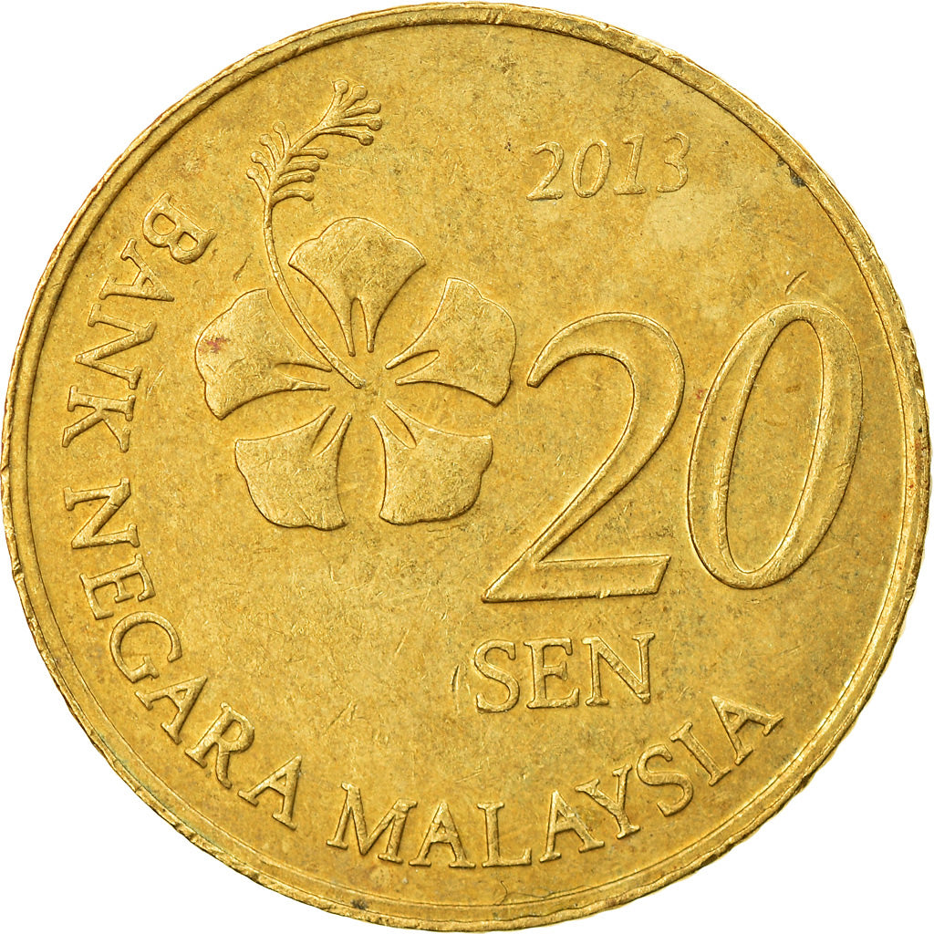 Monnaie, Malaysie, 20 Sen, 2013, TTB, Nickel-brass, KM:203