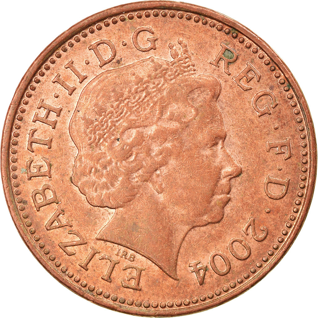 Moeda, Grã-Bretanha, Elizabeth II, Penny, 2004, AU(55-58), Aço Cromado a