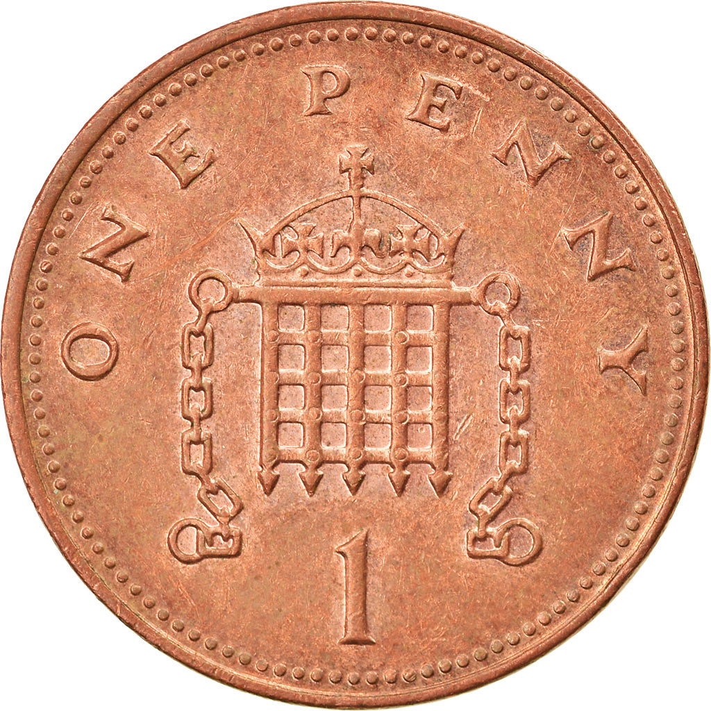 Moeda, Grã-Bretanha, Elizabeth II, Penny, 2004, AU(55-58), Aço Cromado a