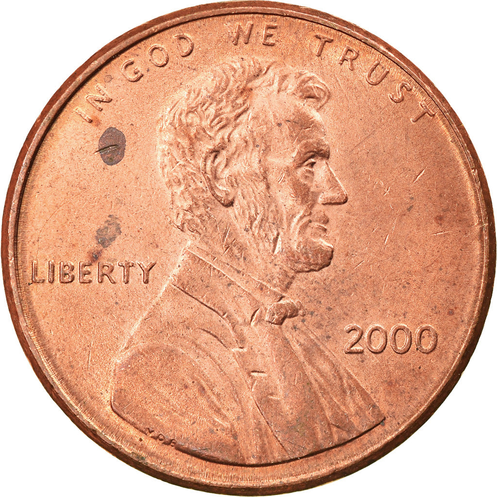 Coin, United States, Lincoln Cent, Cent, 2000, U.S. Mint, Philadelphia
