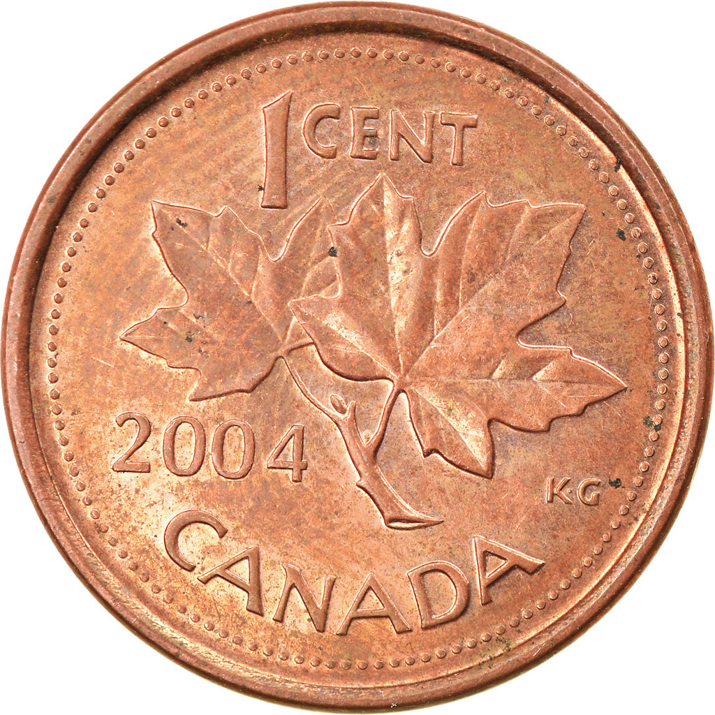 Coin, Canada, Elizabeth II, Cent, 2004, Royal Canadian Mint, AU(55-58), Copper