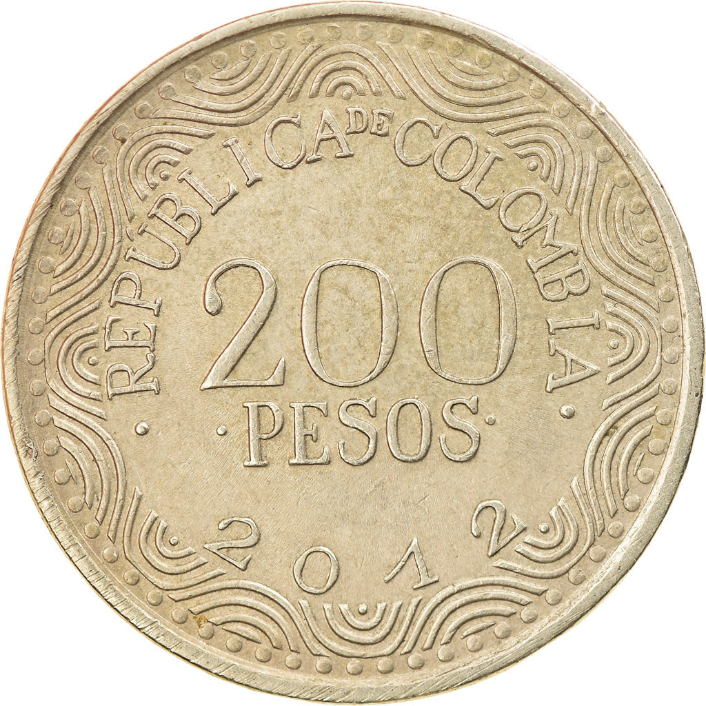 Moneta, Colombia, 200 Pesos, 2012, BB, Rame-nichel-zinco, KM:297