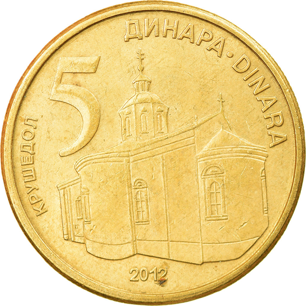 Monnaie, Serbie, 5 Dinara, 2012, TTB, Nickel-brass, KM:56