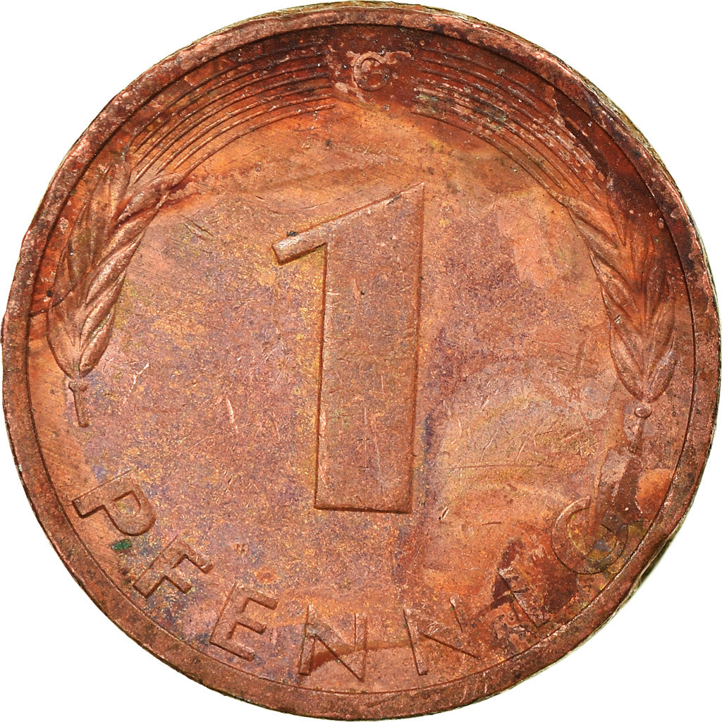 Munten, Federale Duitse Republiek, Pfennig, 1984, Karlsruhe, FR+, Copper Plated