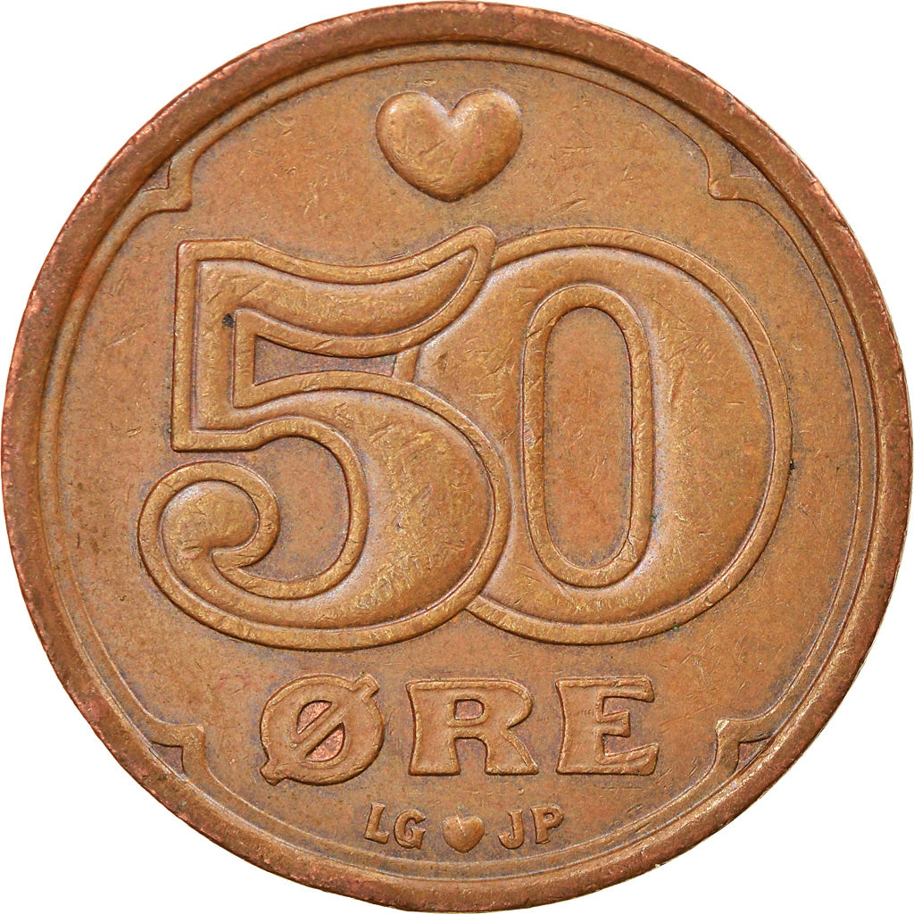 Monnaie, Danemark, Margrethe II, 50 Öre, 1997, Brondby, TTB, Bronze, KM:866.2