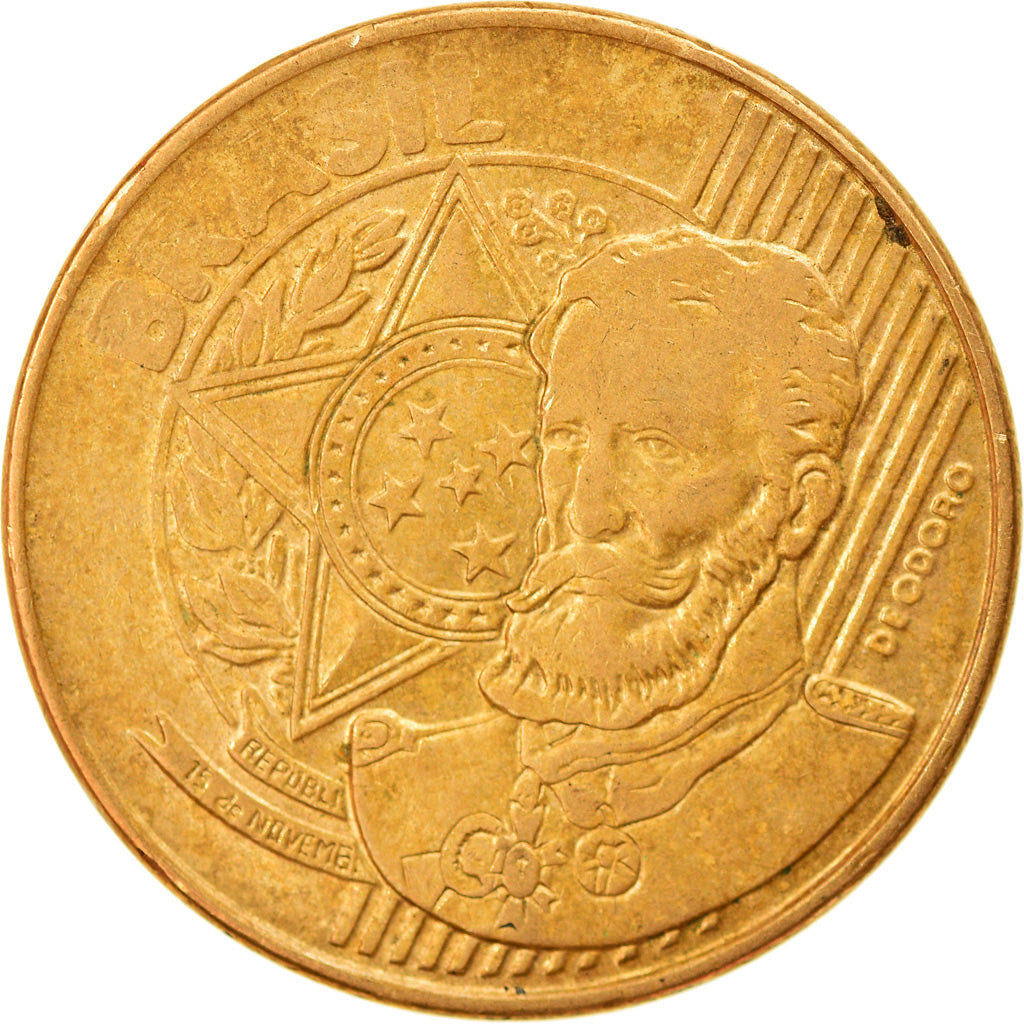 Moneda, Brasil, 25 Centavos, 2008, MBC, Bronce chapado en acero, KM:650