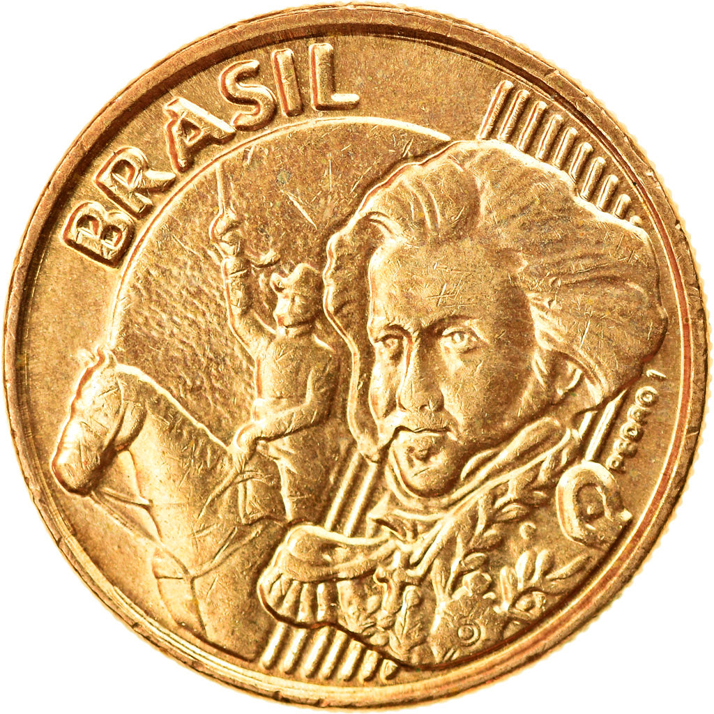 Munten, Brazilië, 10 Centavos, 2013, PR, Bronze Plated Steel, KM:649.2
