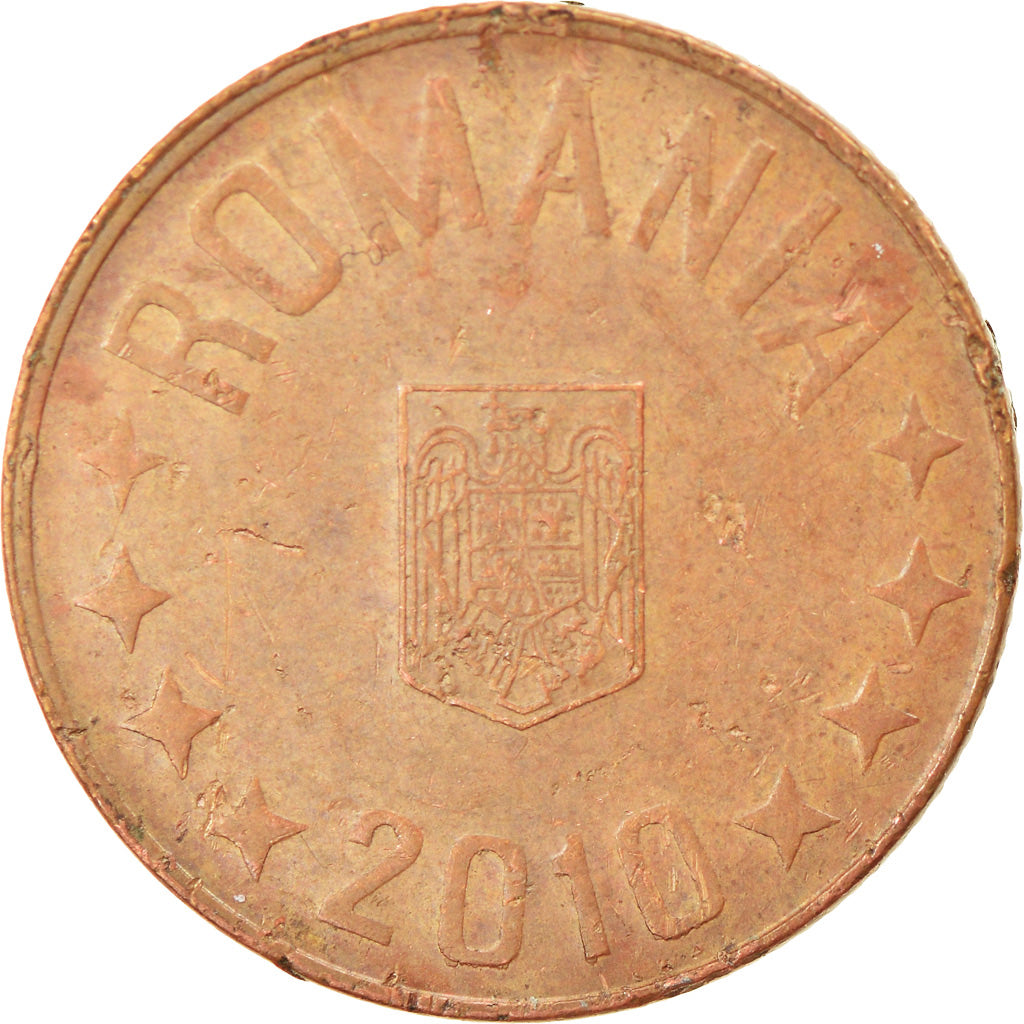 Moneda, Rumanía, 5 Bani, 2010, Bucharest, BC+, Cobre chapado en acero, KM:190